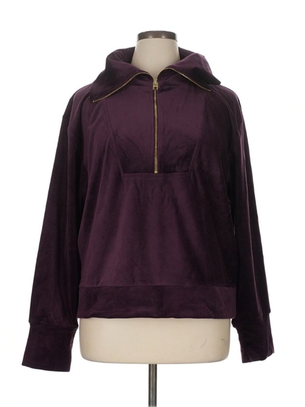 Halston Heritage Plum Ribbed hoody
